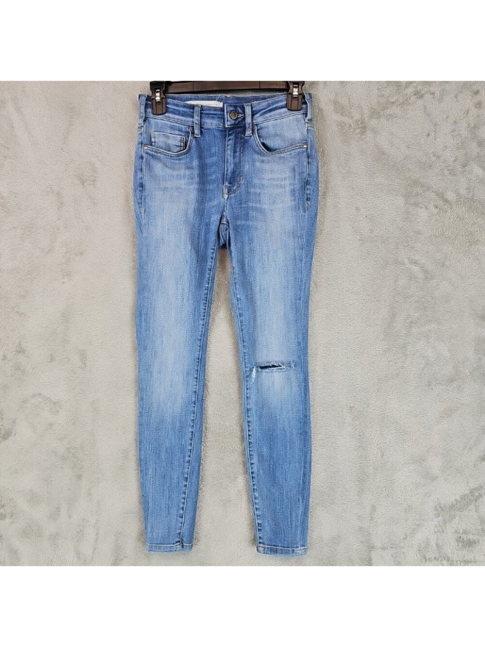 Pilcro High-Rise Skinny Jeans Womens 26 Blue Light Wash Distressed Stretch Denim
